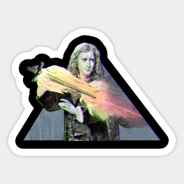 Newton's flaming laser sword Sticker by conquart